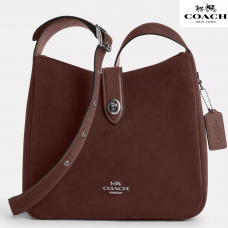 Сумка-трансформер Coach Hadley Crossbody замша/экспрессо с серебром