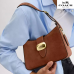 Coach Eliza Shoulder Bag With Zipper Closure In Suede/Gold/Sienna Brown