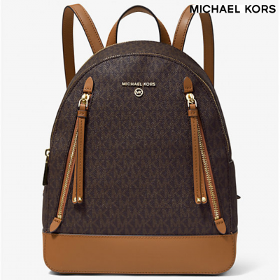 Рюкзак Michael KORS Brooklyn среднего размера, канвас с логотипом, коричневый