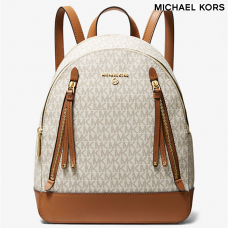 Рюкзак Michael KORS Brooklyn среднего размера, канвас с логотипом, ванильный