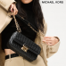 Michael KORS Tribeca Small Hand-Woven Leather Shoulder Bag Camel/Gold