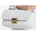 Michael KORS Tribeca Small Quilted Lizard Embossed Leather Shoulder Bag Optic White