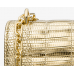 Michael KORS Tribeca Small Quilted Lizard Embossed Leather Shoulder Bag Pale Gold