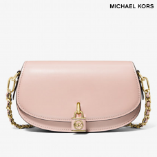 Michael KORS Mila スモール レザー ショルダーバッグ ピンク/ゴールド