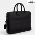 Coach Ethan Slim Brief In Signature Canvas Gunmetal/Charcoal/Black