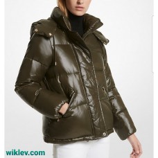 MICHAEL KORS Quilted Nylon Puffer Jacket, OLIVE
