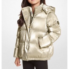MICHAEL KORS KIDS Зимняя стеганая куртка-пуховик Ciré для девочки, золотистый цвет