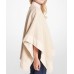 MICHAEL KORS KIDS Metallic Logo Knit Cape COLOR: IVORY