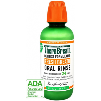 TheraBreath 24-Hour Fresh Breath Oral Rinse, Mild Mint / Ополаскиватель для полости рта 24 часа Свежее Дыхание, мягкая мята, 473 мл