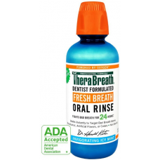 TheraBreath Fresh Breath Oral Rinse Invigorating Icy Mint/ Ополаскиватель для полости рта Свежее Дыхание, Бодрящая ледяная мята, 473 мл