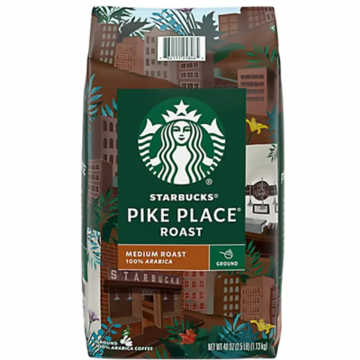 Starbucks Pike Place Roast 挽いたコーヒー、中煎り、100％アラビカ、 1.13 kg