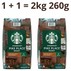 Starbucks Pike Place Roast Medium Roast Ground Coffee, subtle flavors of cocoa and toasted nuts, 40 oz. (1.13 kg)x2 packs