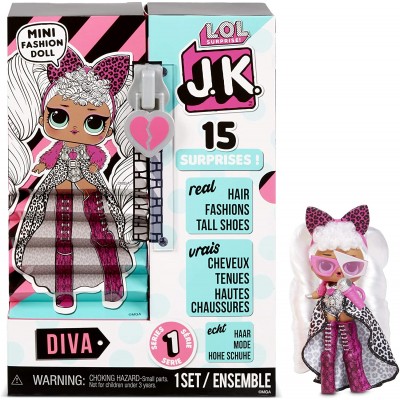 L.O.L. Surprise! ЛОЛ. Сюрприз!  Модная мини-кукла JK Diva (Джэй Кэй Дива)с 15-ю сюрпризами
