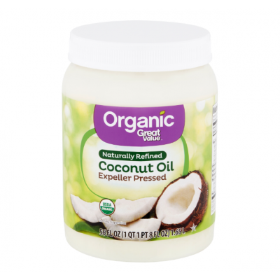 Great Value Натуральное рафинированное кокосовое масло,1,65 л (56 ж. унций)