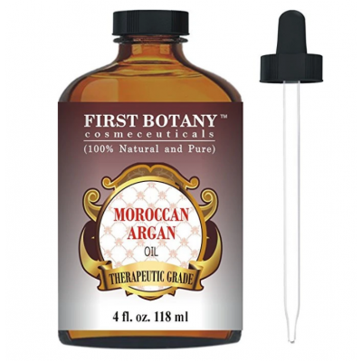 First Botany Moroccan Organic Argan Oil髪、肌、顔、爪、キューティクル、ひげ用モロッコオーガニックアルガンオイル, 118 ml