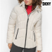 DKNY Women's Hooded Lightweight Puffer White