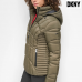 DKNY Women's Hooded Lightweight Puffer Green