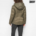 DKNY Women's Hooded Lightweight Puffer Green