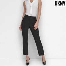 Женские прямые брюки DKNY с передним швом, черные