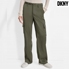 DKNY женские брюки карго с высокой посадкой из плотного атласа прямые, зеленые