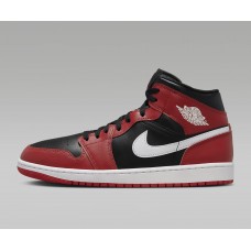 Кроссовки мужские Nike Air Jordan 1 Mid, черные/красные/белые