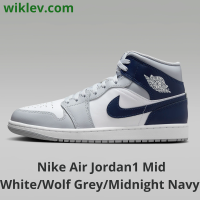 Кроссовки мужские Nike Air Jordan 1 Mid, белый/ серый/синий