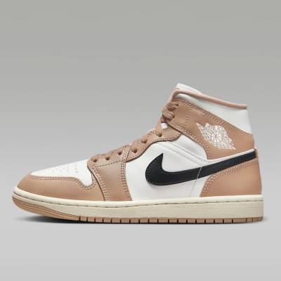 Nike Air Jordan 1 Mid Women's Shoes Sail/Desert/Black