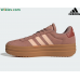 Кроссовки Adidas VL Court Bold коричневые с коралловым на платформе