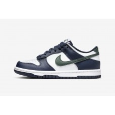 Кроссовки Nike Dunk Low для подростков унисекс оригинальные, Белый/ синий/ зеленый