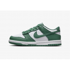 Кроссовки Nike Dunk Low для подростков унисекс оригинальные, Белый/ Ярко зеленый