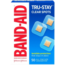 Band-Aid, Tru-Stay Clear Spots Discreet Bandages/ Tru-Stay透明で目立たないパッチ, 50枚、ワンサイズ
