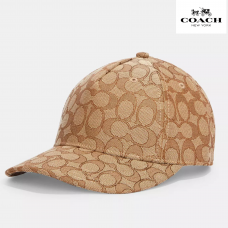 Бейсбольная кепка Coach с фирменном принтом, жаккард, светло - коричневый