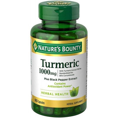  Nature's Bounty, Turmeric, 1,000 mg, Plus Black Paper Extract 60 Capsules