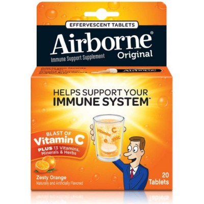 AirBorne, Шипучие таблетки апельсиновым вкусом, 20 таблеток