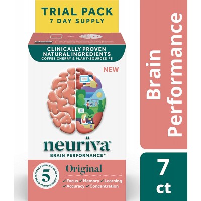 Neuriva Original, добавка для здоровья мозга с экстрактом кофе, вишней и фосфатидилсерином 7шт